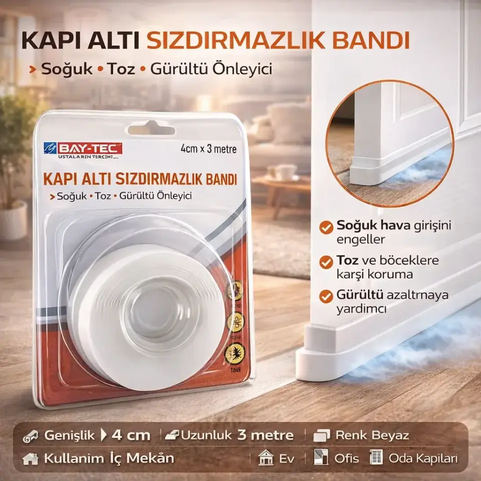 Baytek Kapi Alti Sizdirmazlik Bandi 4Cm X 3 Metre