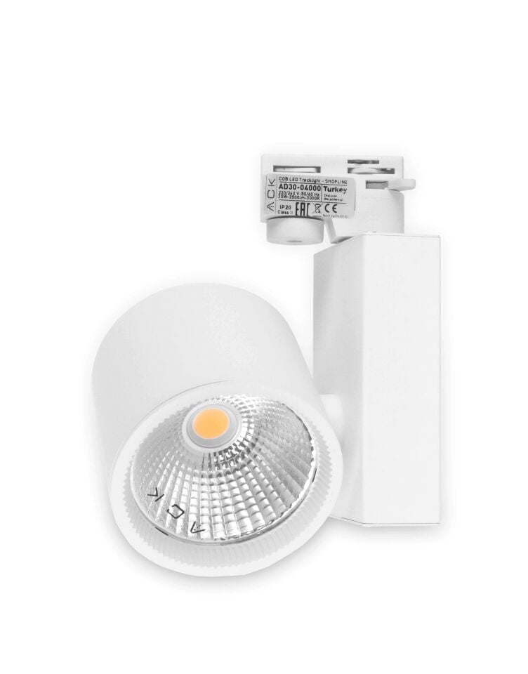 ACK 30W Beyaz 3000K Cob Led Monofaze Ray Armatürü AD30-04000