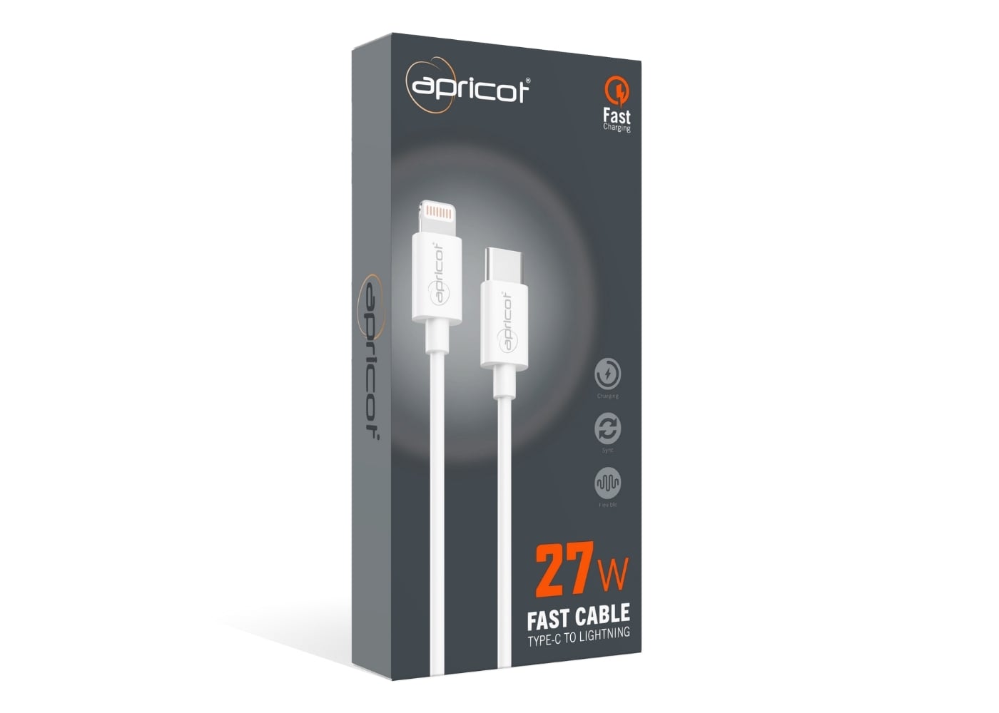 Apricot APC-PD27L PD 1 Metre Type C to Lightning PD 27W QuickCharge Beyaz Hizli Sarj Kablosu