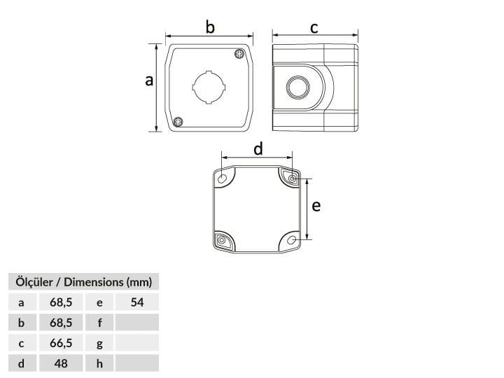 Bemis  Acil Stop Buton Kutusu (Sarı) IP44 BT3-1011-0002