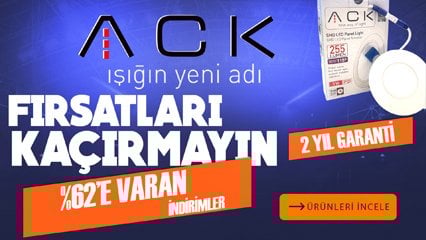 Ack Aydınlatma online satış sitesi aydinlatmadunyam.com