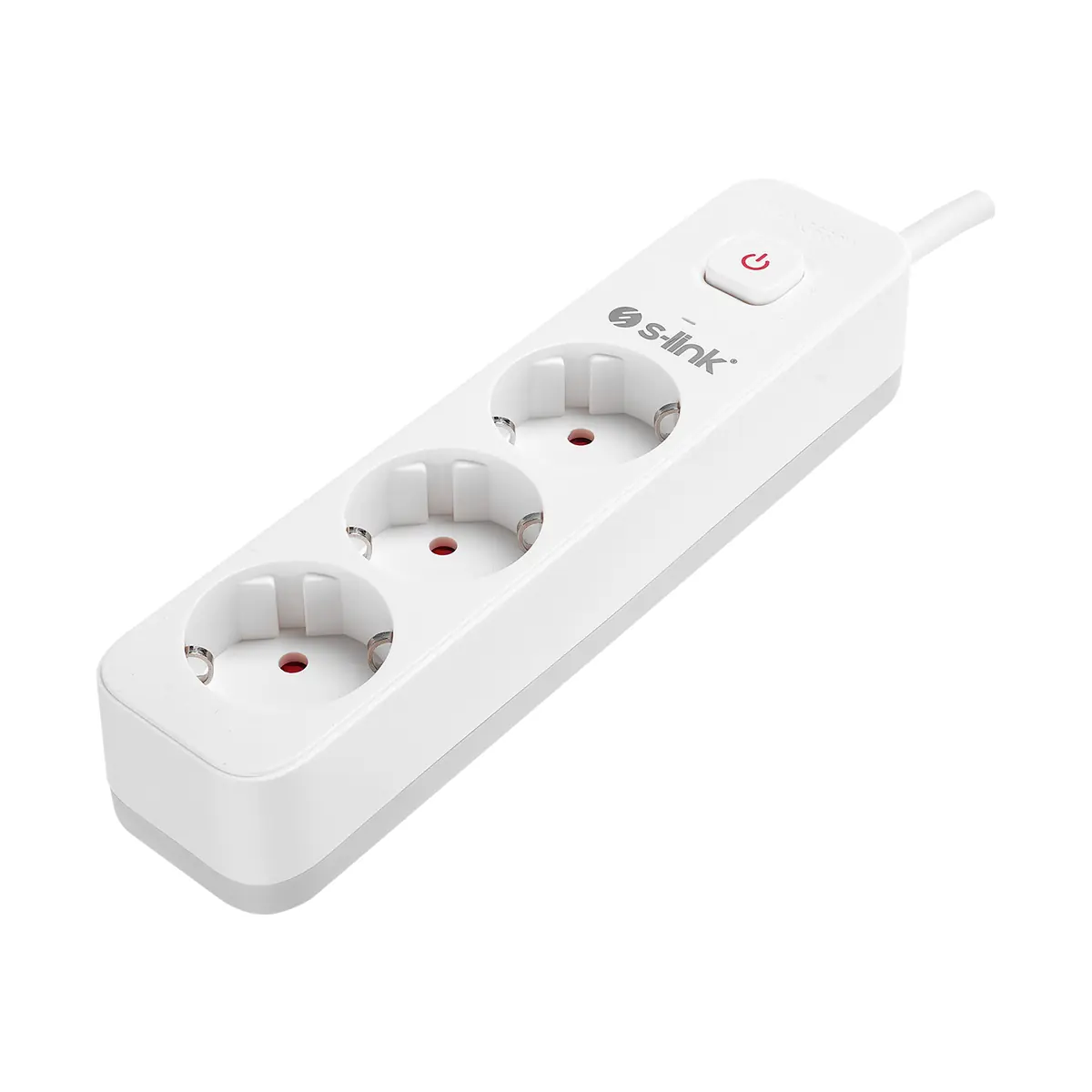 S-link SPG301S 1.5m 3x1.5mm 100% Bakir 750 Joule 3 lü Anahtarli Akim Korumali Priz (SPG301S) - Görsel 1