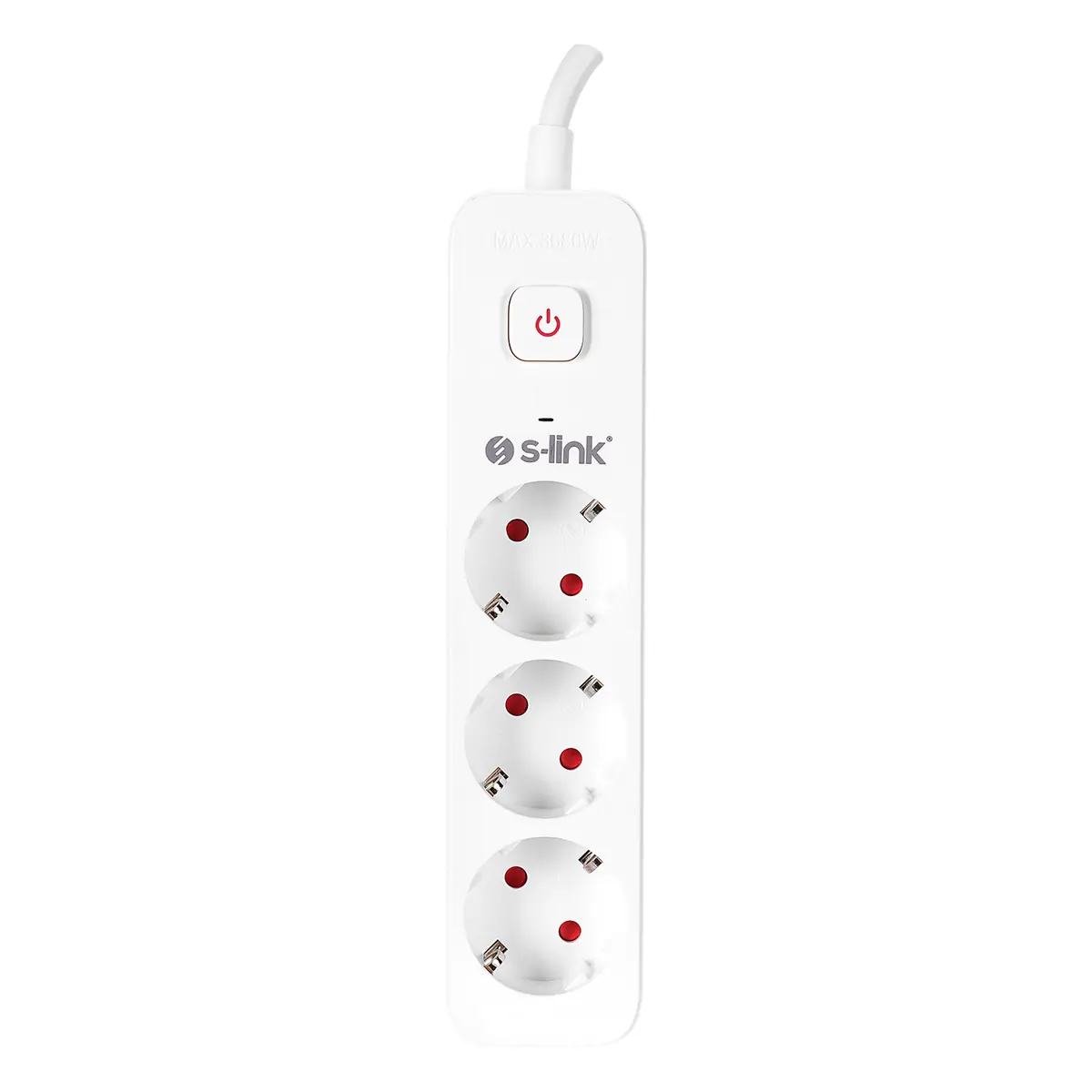 S-link SPG301S 1.5m 3x1.5mm 100% Bakir 750 Joule 3 lü Anahtarli Akim Korumali Priz (SPG301S) - Görsel 2