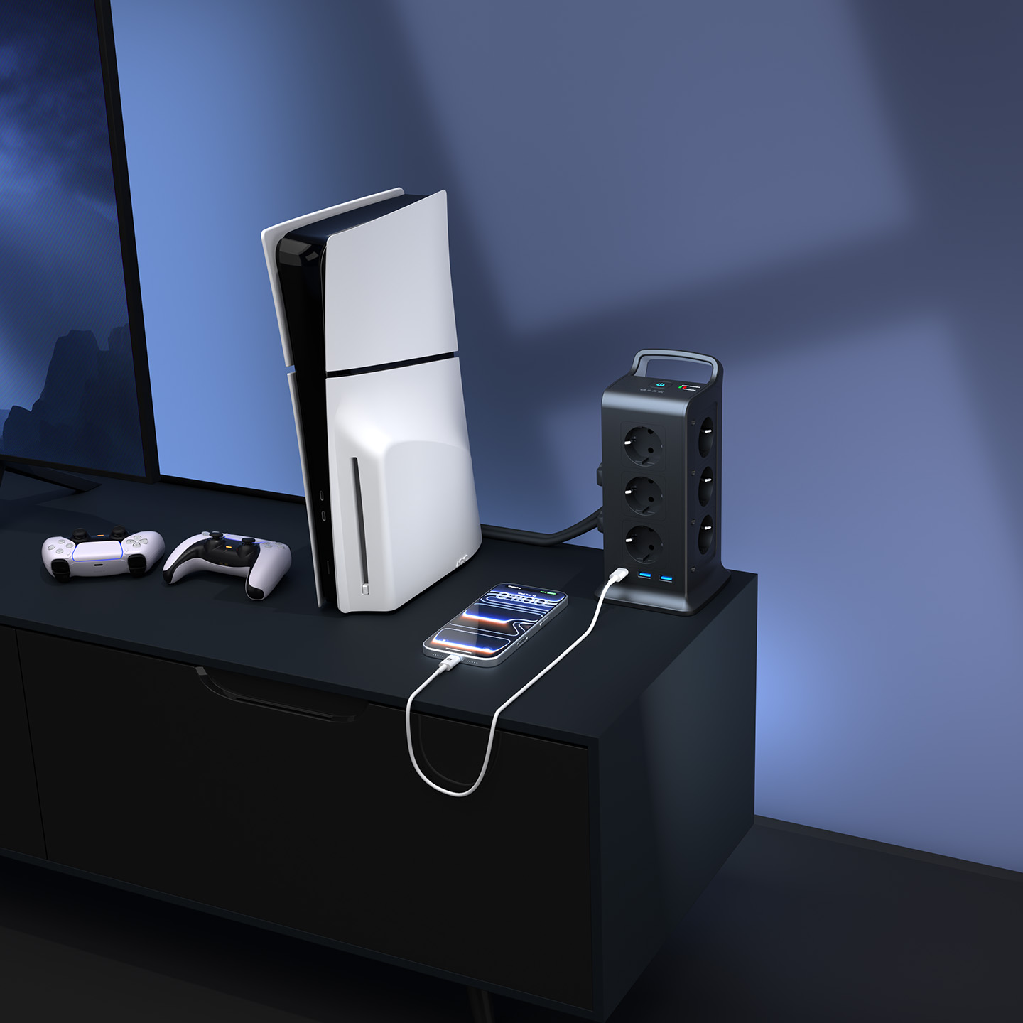 S-Link Prz02 Akim Koruma Grup Priz Voltbar 12 Soketli 2*Usb+Type-C Pd Hizli Sarjli 2M 1050 Joule Tam Bakir Kablolu Kule Akim Koruma Grup Priz Sl-Prz02 S-Link Prz02 Akim Koruma Grup Priz Voltbar 12 Soketli 2*Usb+Type-C Pd Hizli Sarjli 2M 1050 Joule Tam Bakir Kablolu Kule Akim Koruma Grup Priz (Sl-Prz02) - Görsel 1