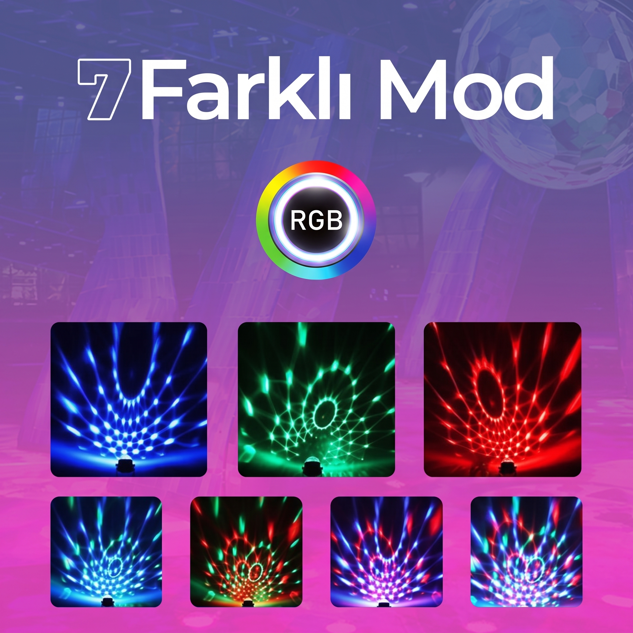 Dempower Dp-256 Oynar Başlikli Kumandali Rgb Disko Topu Ayd-Dp-256 Dempower Dp-256 Oynar Başlikli Kumandali Rgb Disko Topu (Ayd-Dp-256) - Görsel 6