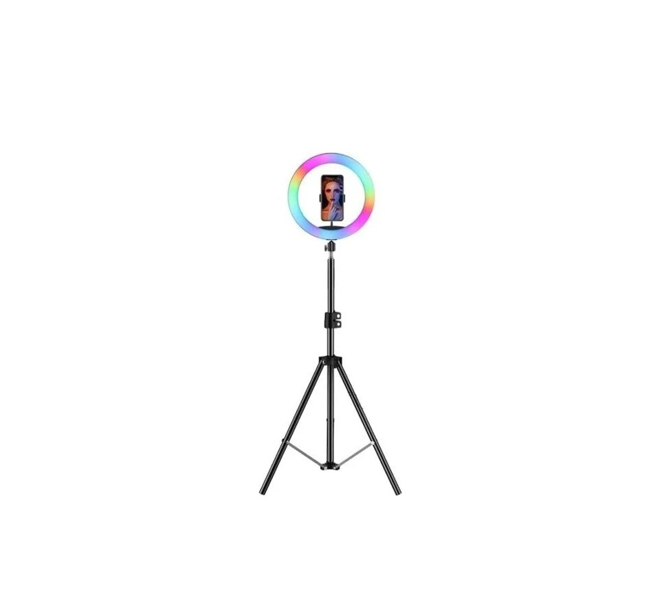 MJ36 RGB LED Halka Işık - Telefon Tutuculu Çok Renkli Soft Ring Light - Canlı Yayın & Makyaj Işığı (Ayd-mj36) - Görsel 3