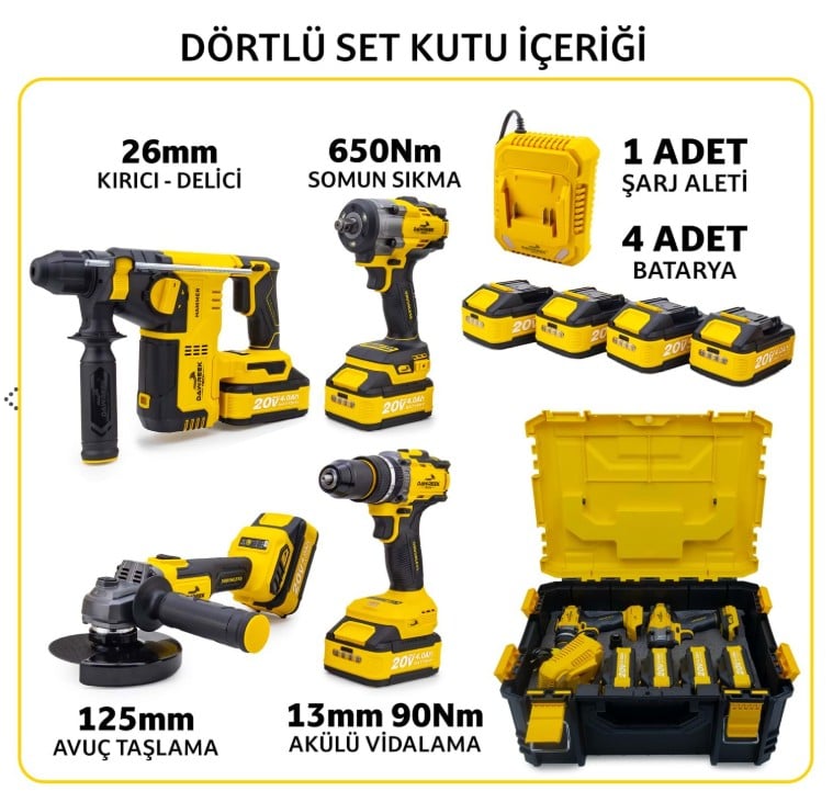 Dawreek Akülü 4'lü Set DT02S4 Dawreek-DT02S4 Dawreek Akülü 4'lü Set DT02S4 (Dawreek-DT02S4) - Görsel 3