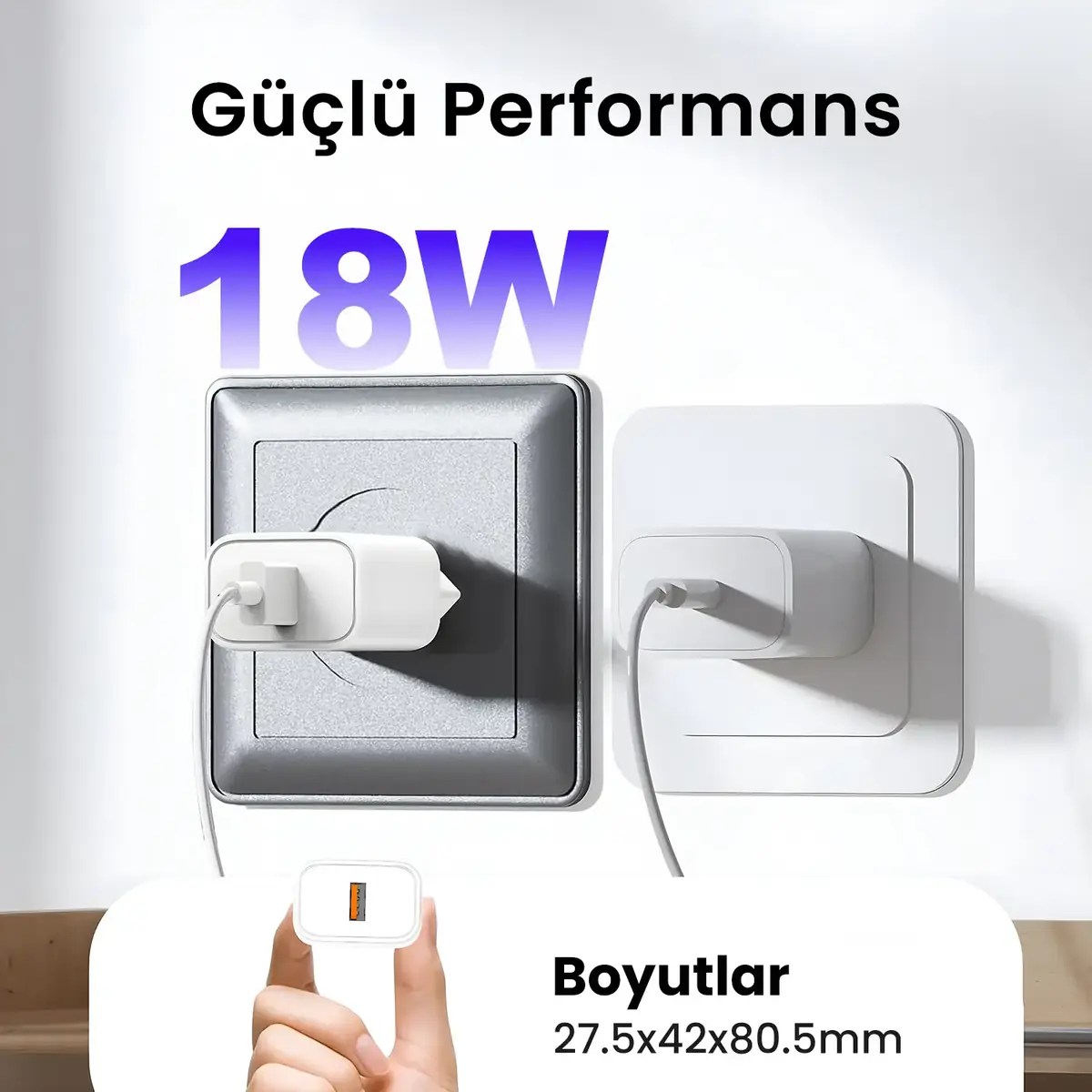 BXQC18 USB-A 18W QC 3.0 Akıllı Çipli ve Kısa Devre Korumalı Hızlı Şarj Adaptörü Beyaz BXQC18 BXQC18 USB-A 18W QC 3.0 Akıllı Çipli ve Kısa Devre Korumalı Hızlı Şarj Adaptörü Beyaz (BXQC18) - Görsel 1