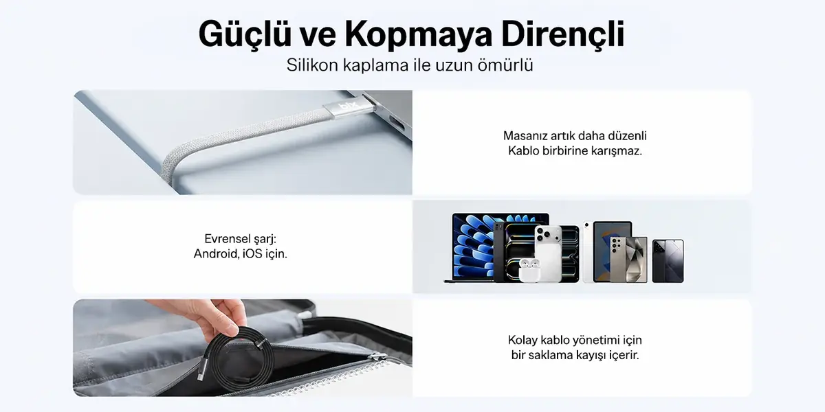 Bix Tsc2Cc Type-C To Type-C 60 W.Sarj Kablosu BIX-TSC2CC Bix Tsc2Cc Type-C To Type-C 60 W.Sarj Kablosu (BIX-TSC2CC) - Görsel 3