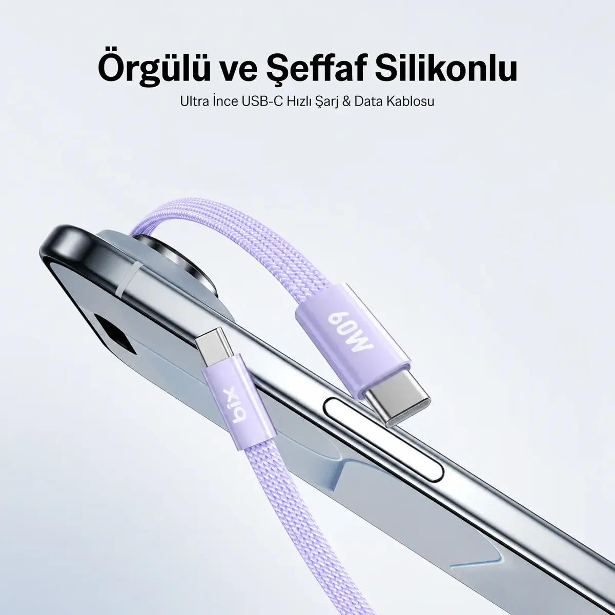 Bix Tsc2Cc Type-C To Type-C 60 W.Sarj Kablosu BIX-TSC2CC Bix Tsc2Cc Type-C To Type-C 60 W.Sarj Kablosu (BIX-TSC2CC) - Görsel 5